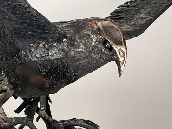 1970s Canada Brutalist Steel Sculpture Hawk Raptor