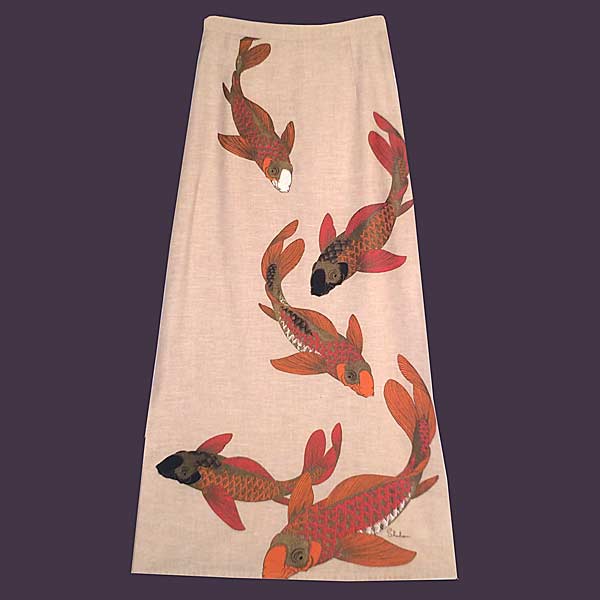 Alfred Shaheen Maxi Skirt Koi Fish