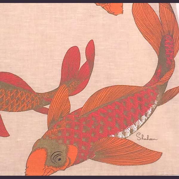 Alfred Shaheen Maxi Skirt Koi Fish