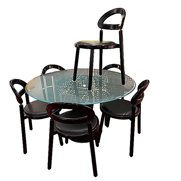 1980s Italy Beiffeplast Table with 6 Calligaris Chairs