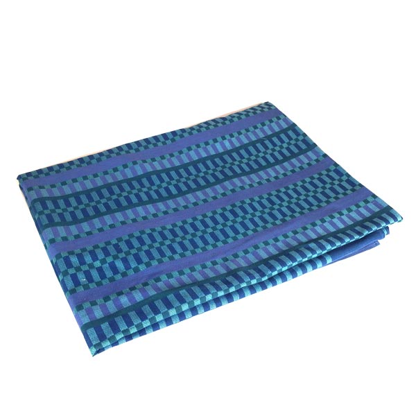 Turquoise Indigo Blue Checkered Cotton Tablecloth Picnic Blanket