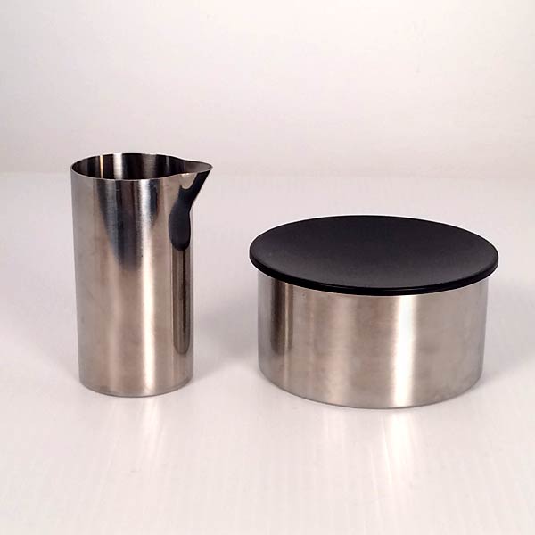 1960s Denmark Stelton Cylinda-Line Stainless Steel Tea Set